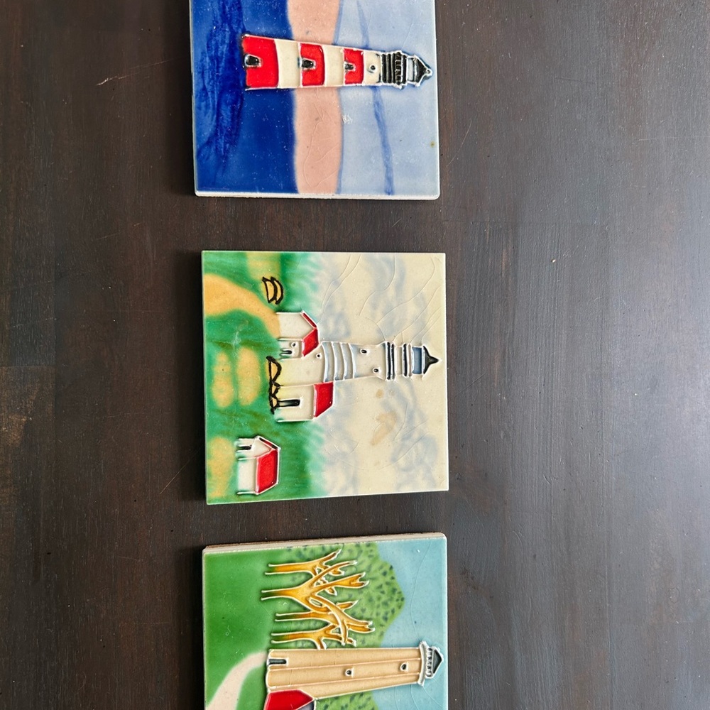 Ceramic Lighthouse Wall Art Set - Multicolor